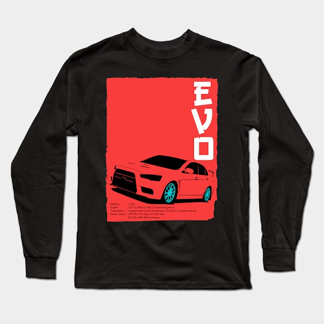 Lancer Evolution X Long Sleeve T-Shirt by gaplexio